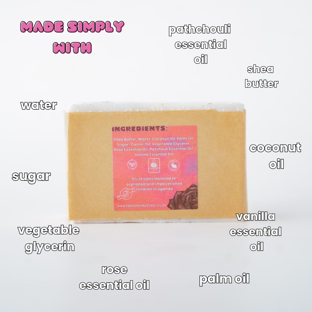 Rose Patchouli Vanilla Shea Butter Soap