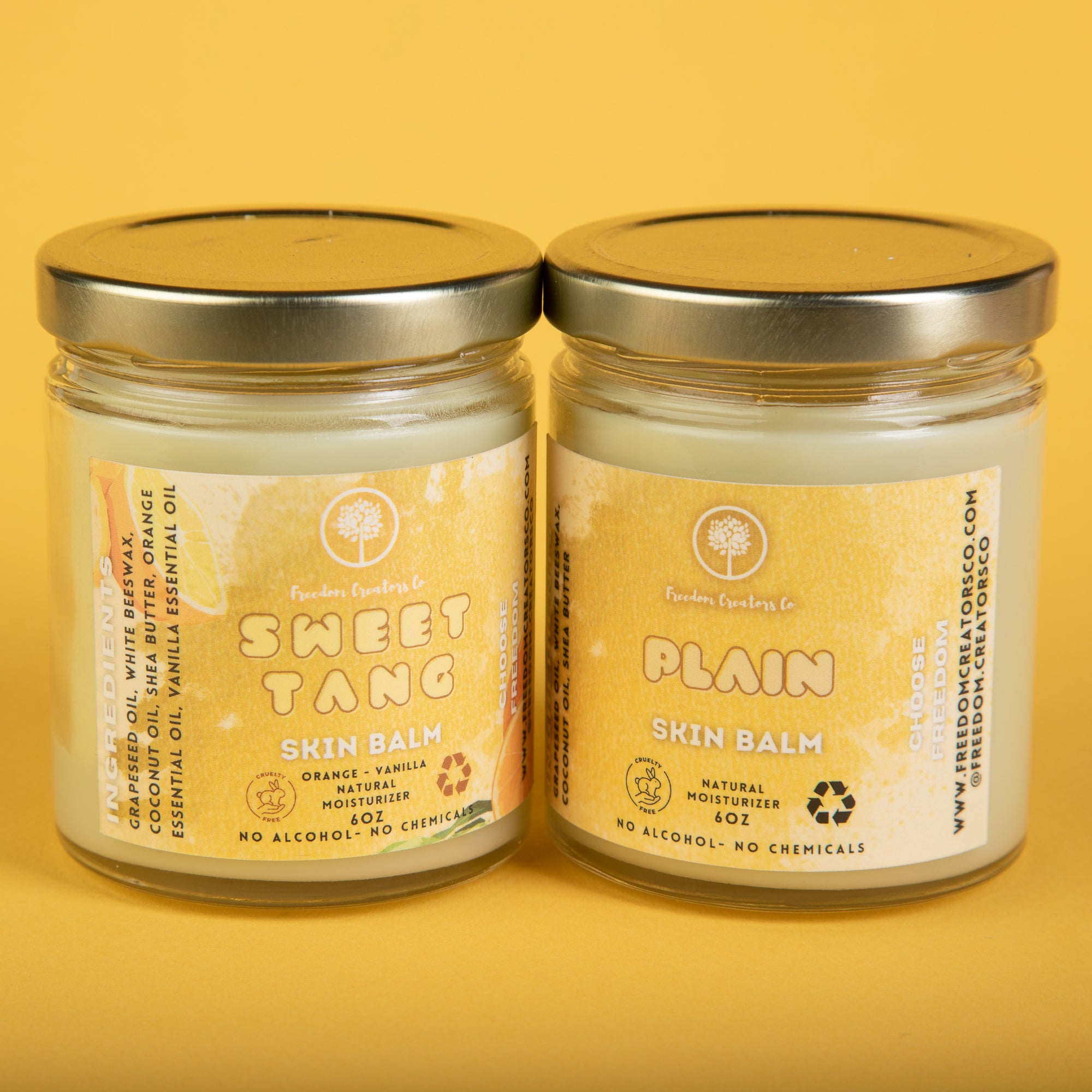 Plain and Orange Vanilla Sweet Tang Skin Balm for face and body